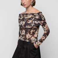 Off Shoulder Blouse in Burnt Blossom