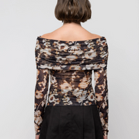 Off Shoulder Blouse in Burnt Blossom