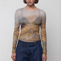 Mesh Long Sleeve Top in Negoiu