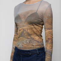 Mesh Long Sleeve Top in Negoiu