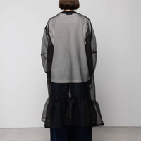 Organza Sweatshirt Dress in Black