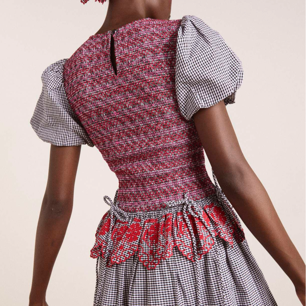 Audrey Mini Dress in Black & White Gingham