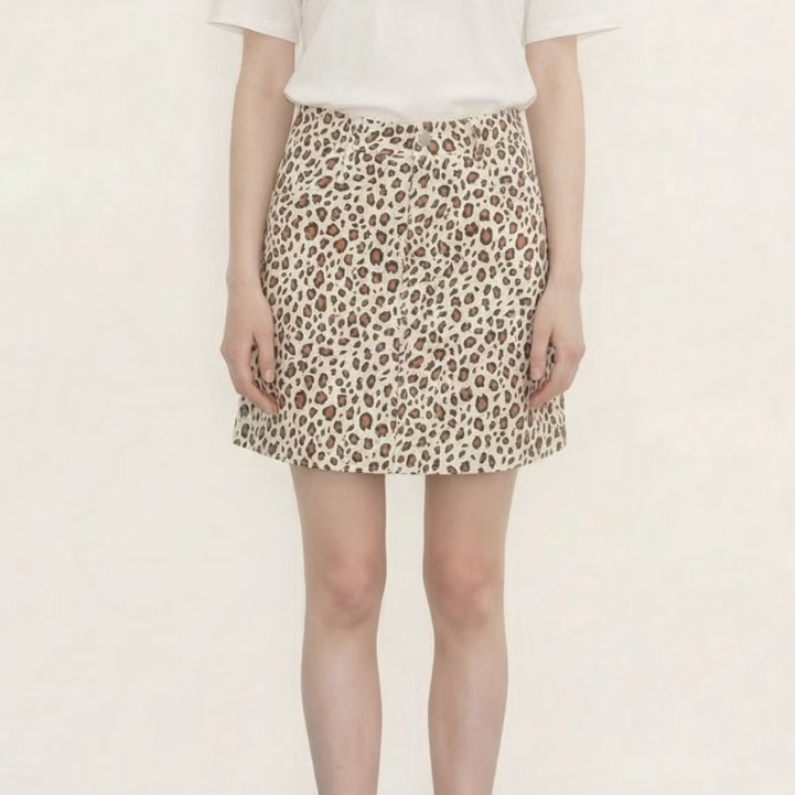 Animal Print Ani Skirt in Off White
