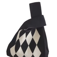 Black and White Knit Handbag