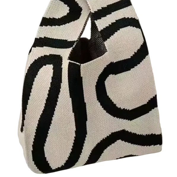 Black and White Knit Handbag