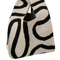 Black and White Knit Handbag
