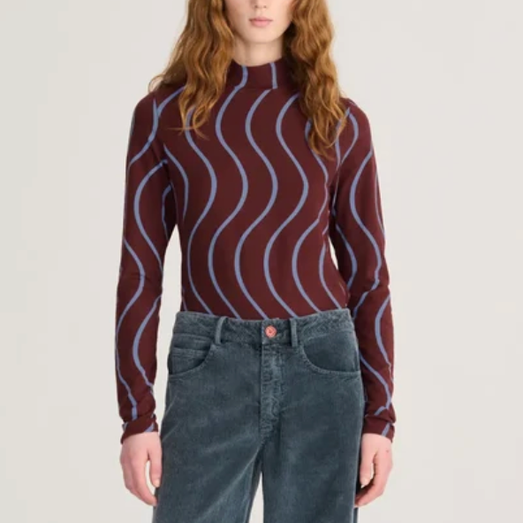 Psicodelic Stripes Turtleneck Top