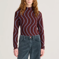 Psicodelic Stripes Turtleneck Top