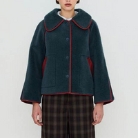 Faux Fur Coat in Ink Blue