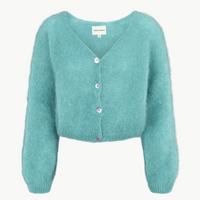 Cornelia Cropped Cardigan in Seafoam Green