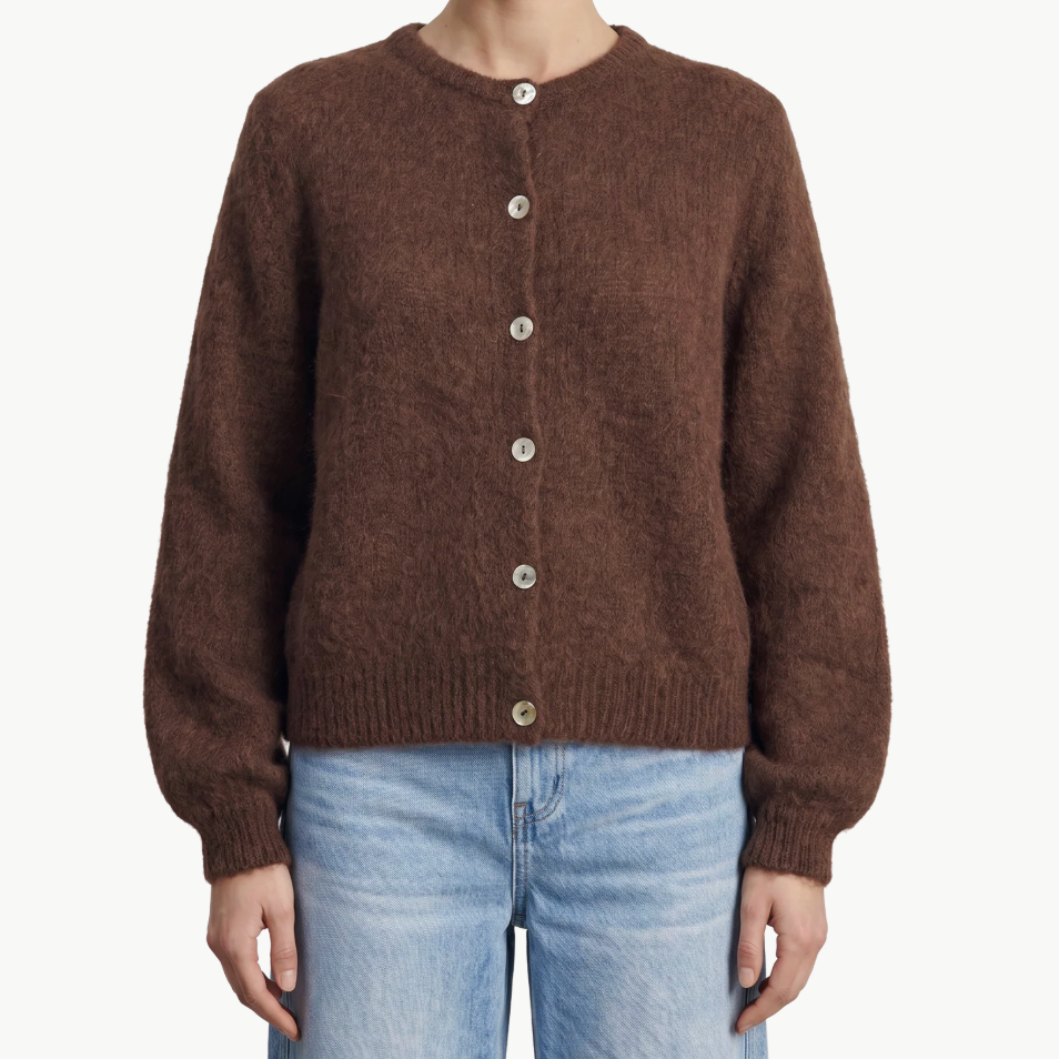 Matilda Alpaca Cardigan in Cocoa