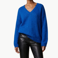Silja V-Neck Sweater in Electric Blue