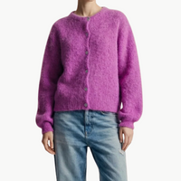 Susan Alpaca Cardigan in Pearly Purple