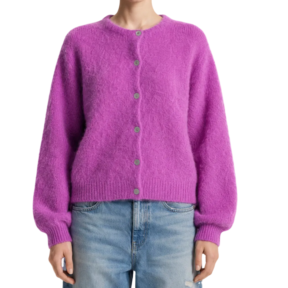 Susan Alpaca Cardigan in Pearly Purple