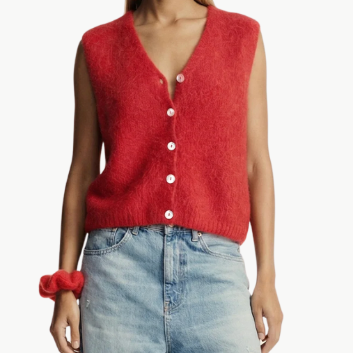 Telma Vest in Lipstick Red