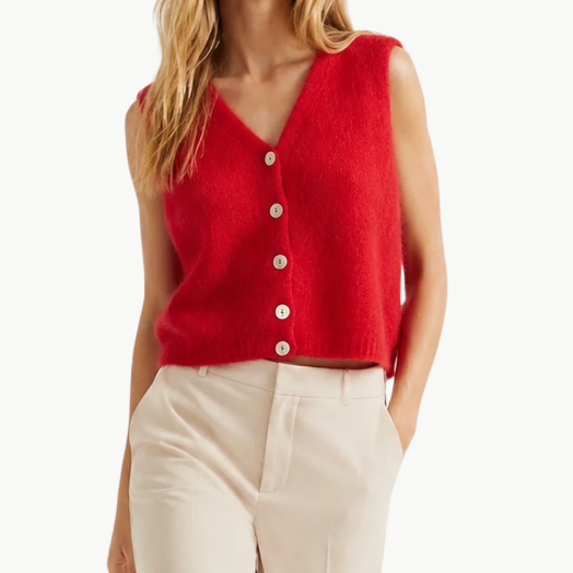 Telma Vest in Lipstick Red