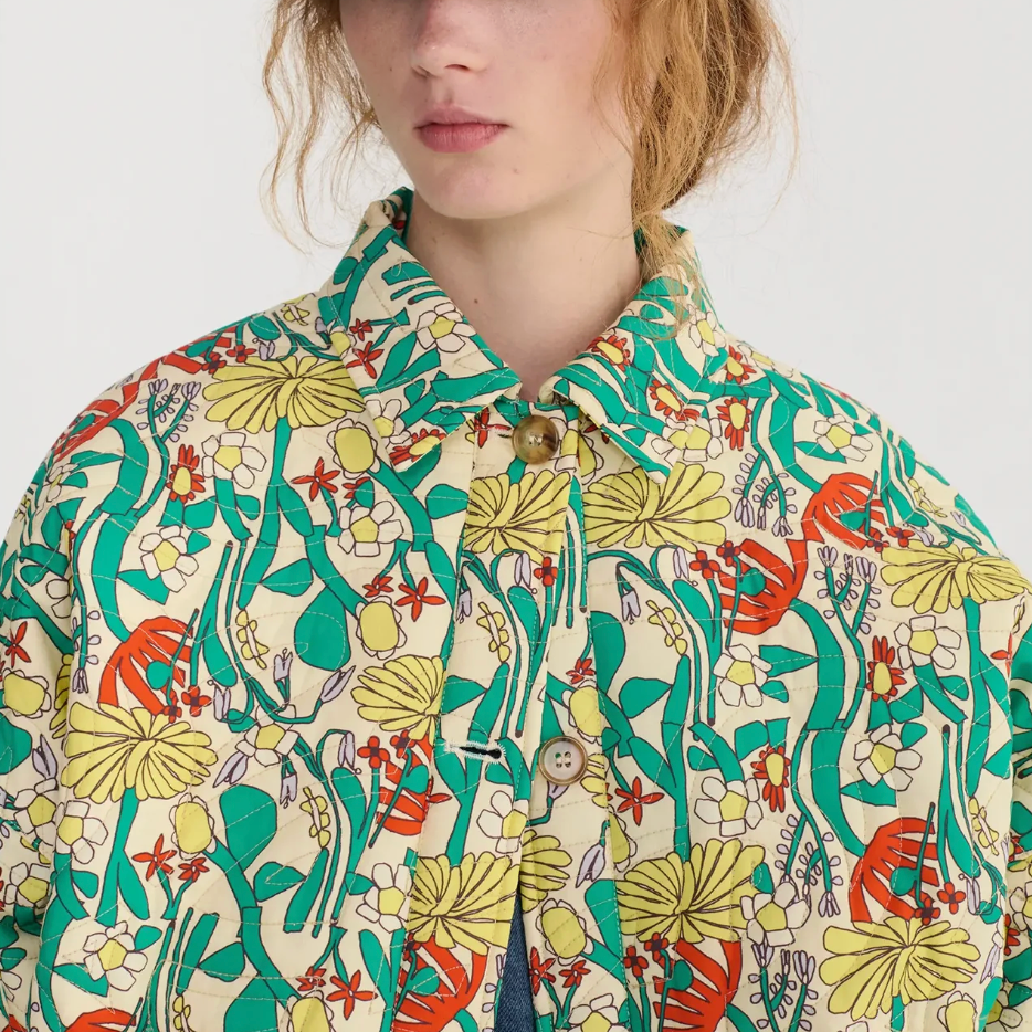 Color Herbalist Pattern Quilted Jacket