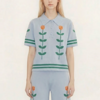 Chloe Roses Jacquard Polo