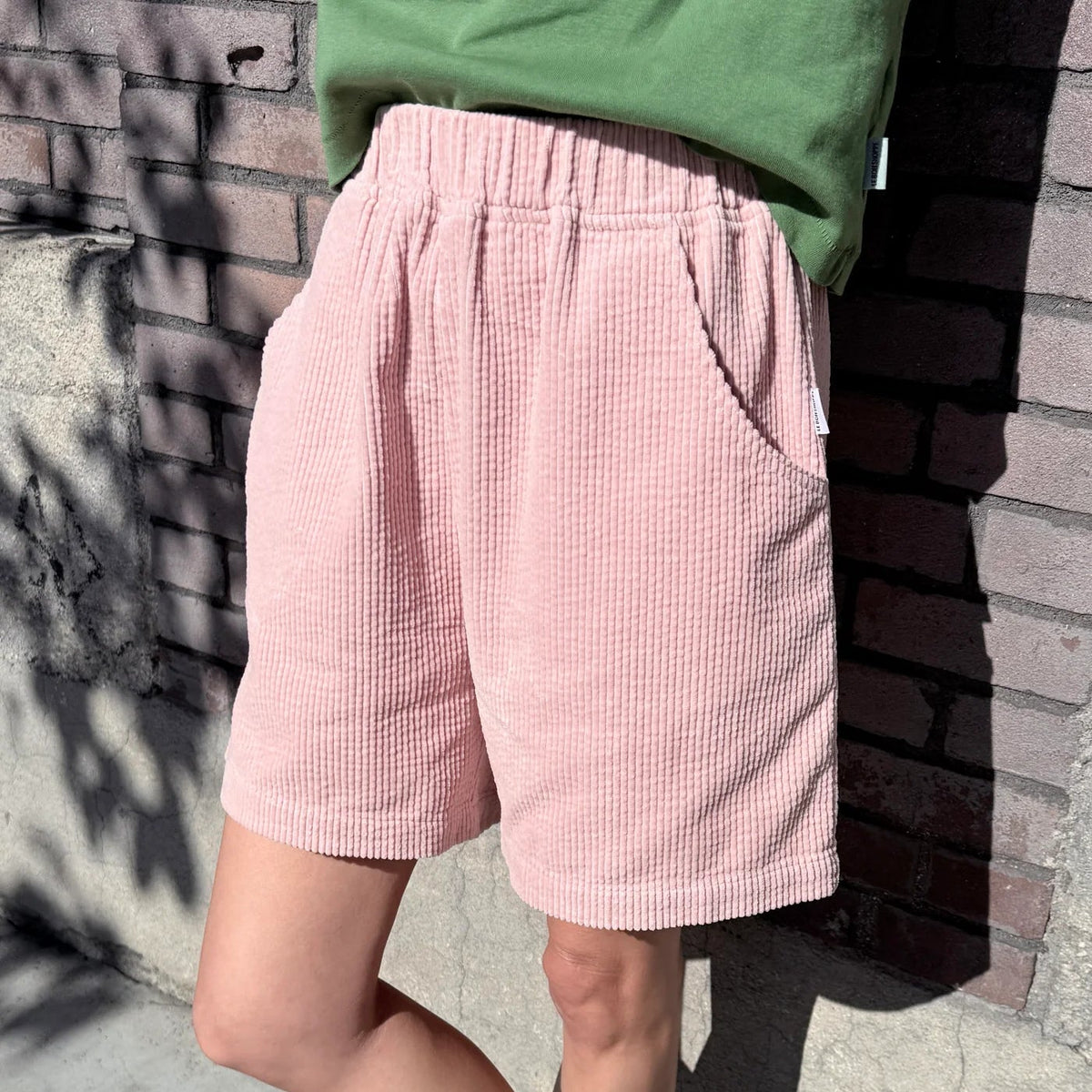 Soft Corduroy City Shorts in Baby Pink