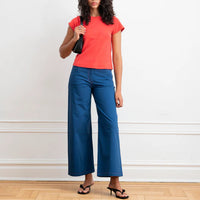 Miranda Pointelle Tee in Strawberry