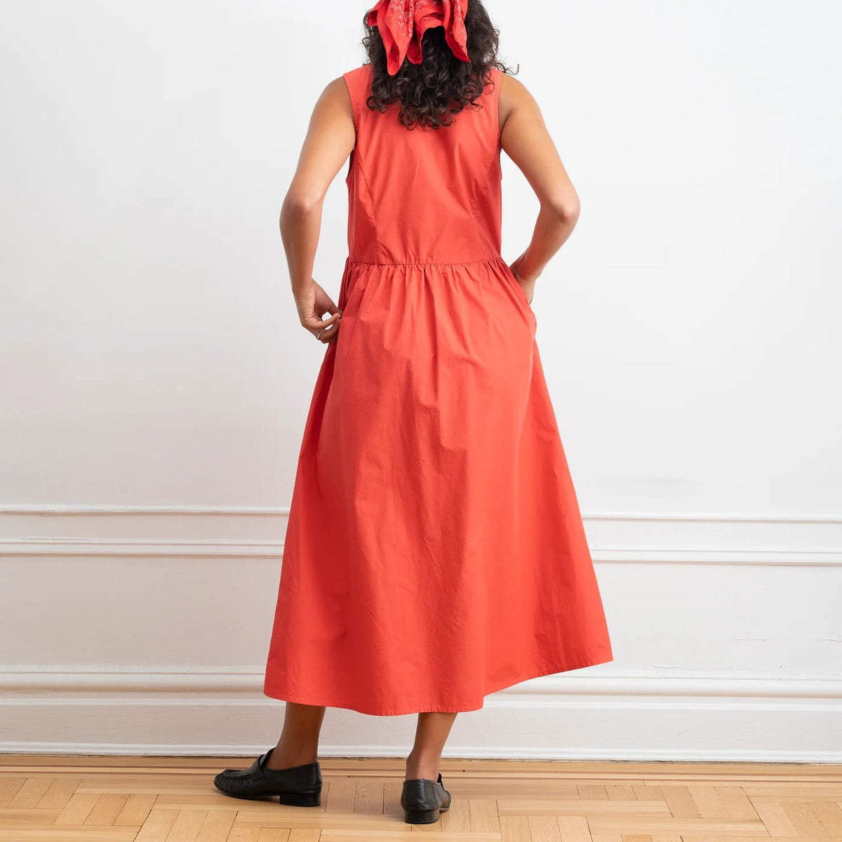 Sierra Button Up Midi Dress in Strawberry