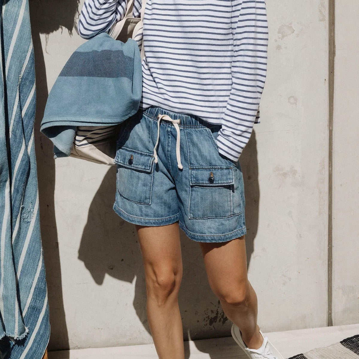 Denim Fatigue Shorts