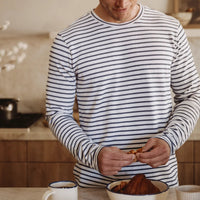 Longsleeve Stripe Tee in White