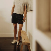Twill Pleat Short in Navy