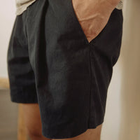 Twill Pleat Short in Navy