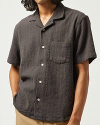 Basket Weave Stripe Shirt in Black