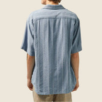 Striped Seersucker Shirt in Indigo
