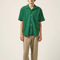 Basket Weave Stripe Shirt in Green