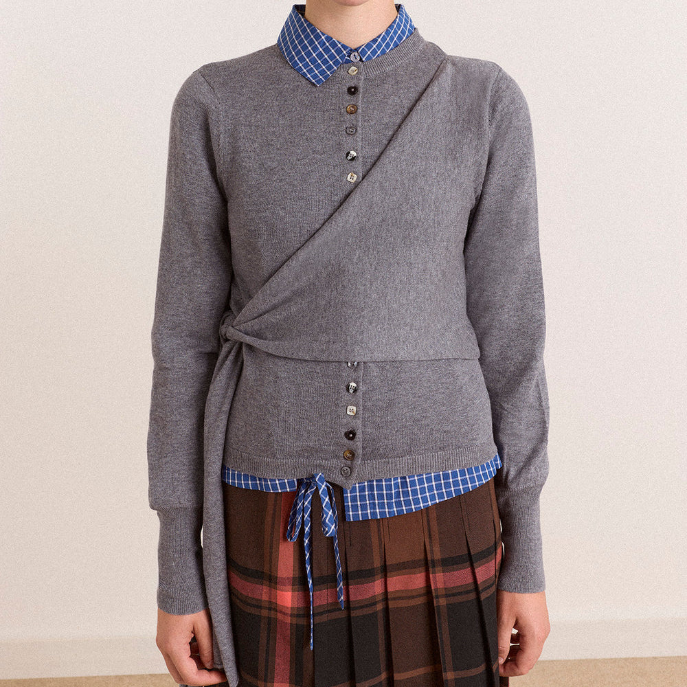Venna Wrap Cardigan in Grey