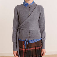 Venna Wrap Cardigan in Grey