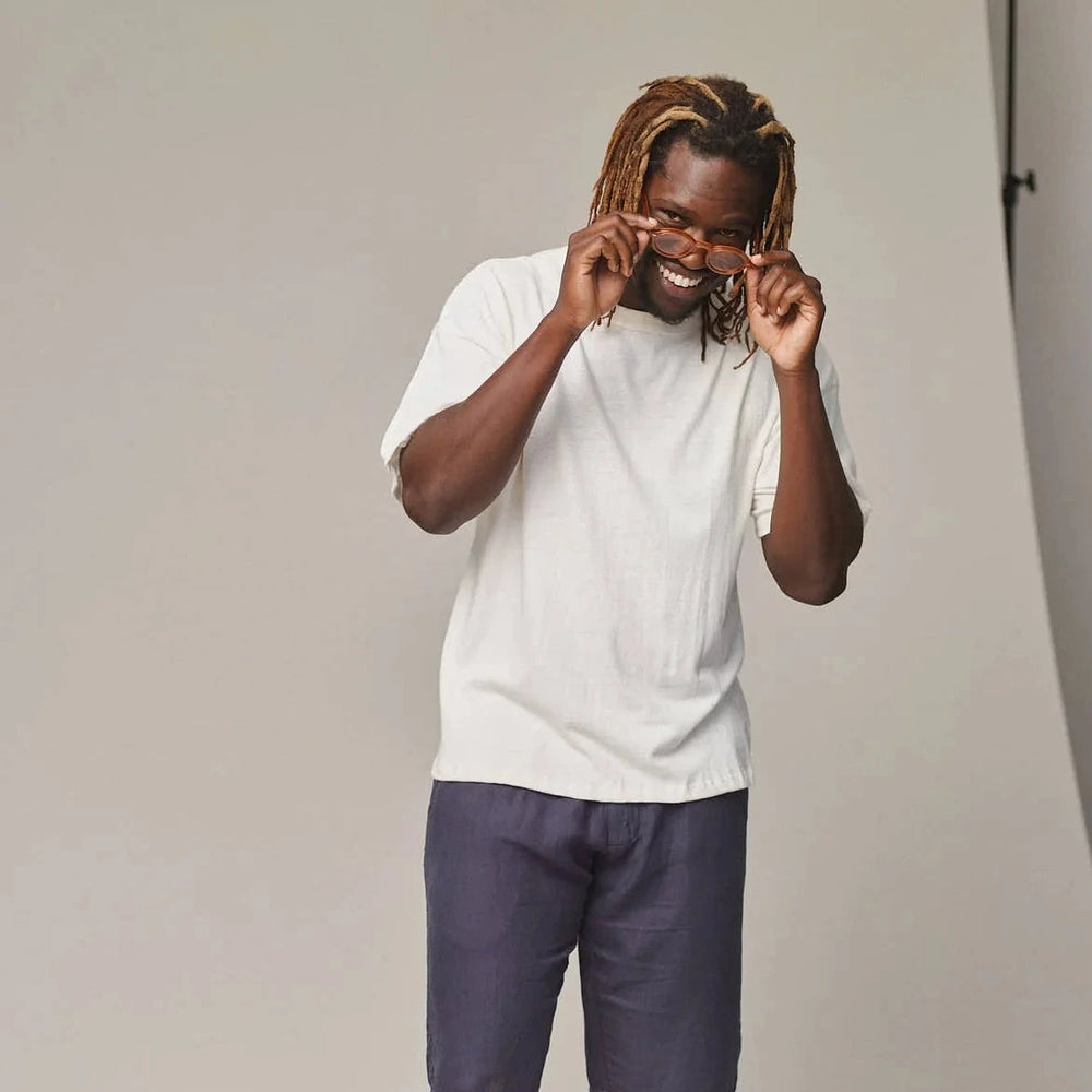 Vernon Oversized Tee in Washed White – Gemini