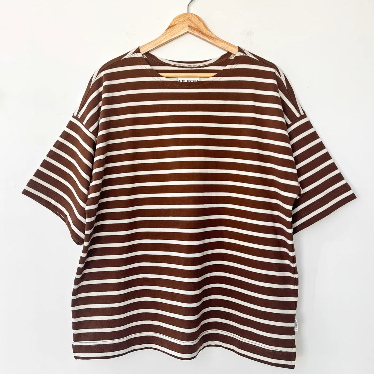 Voyage Tee in Coffee Stripe