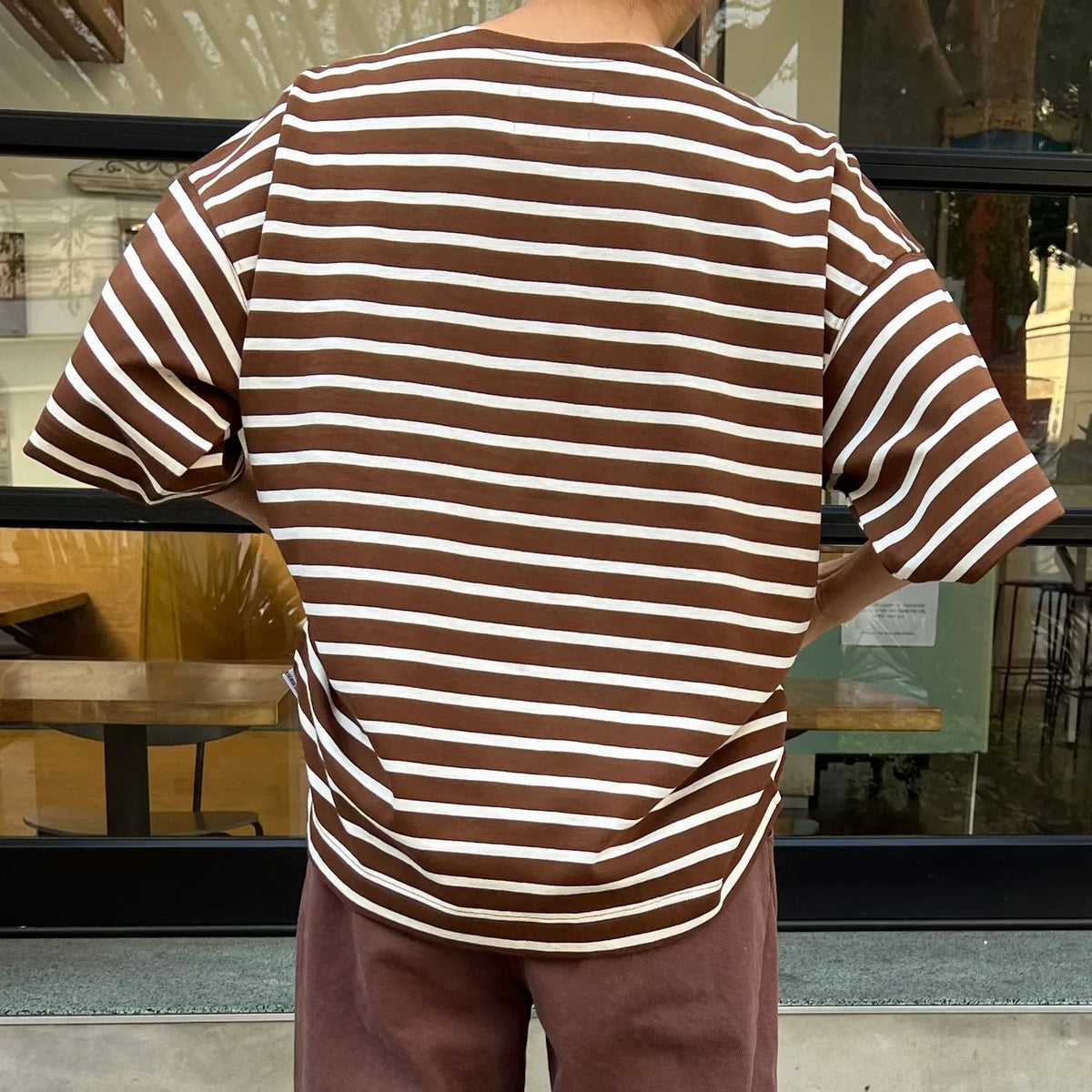 Voyage Tee in Coffee Stripe