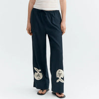 Bridgette Fish Patch Pants in Navy