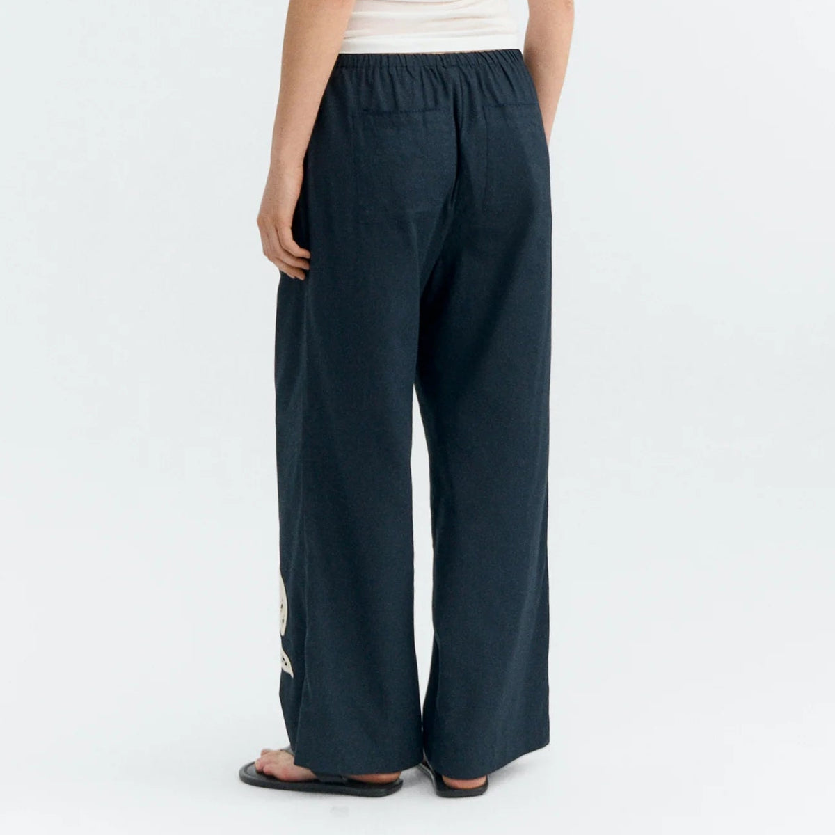 Bridgette Fish Patch Pants in Navy