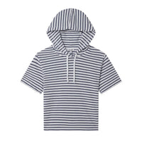 Stripe Hemp Short Sleeve Hoodie