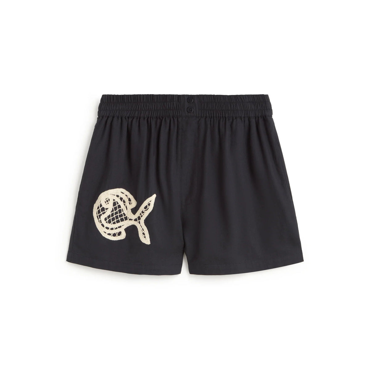 Geraldine Fish Patch Short in Navy