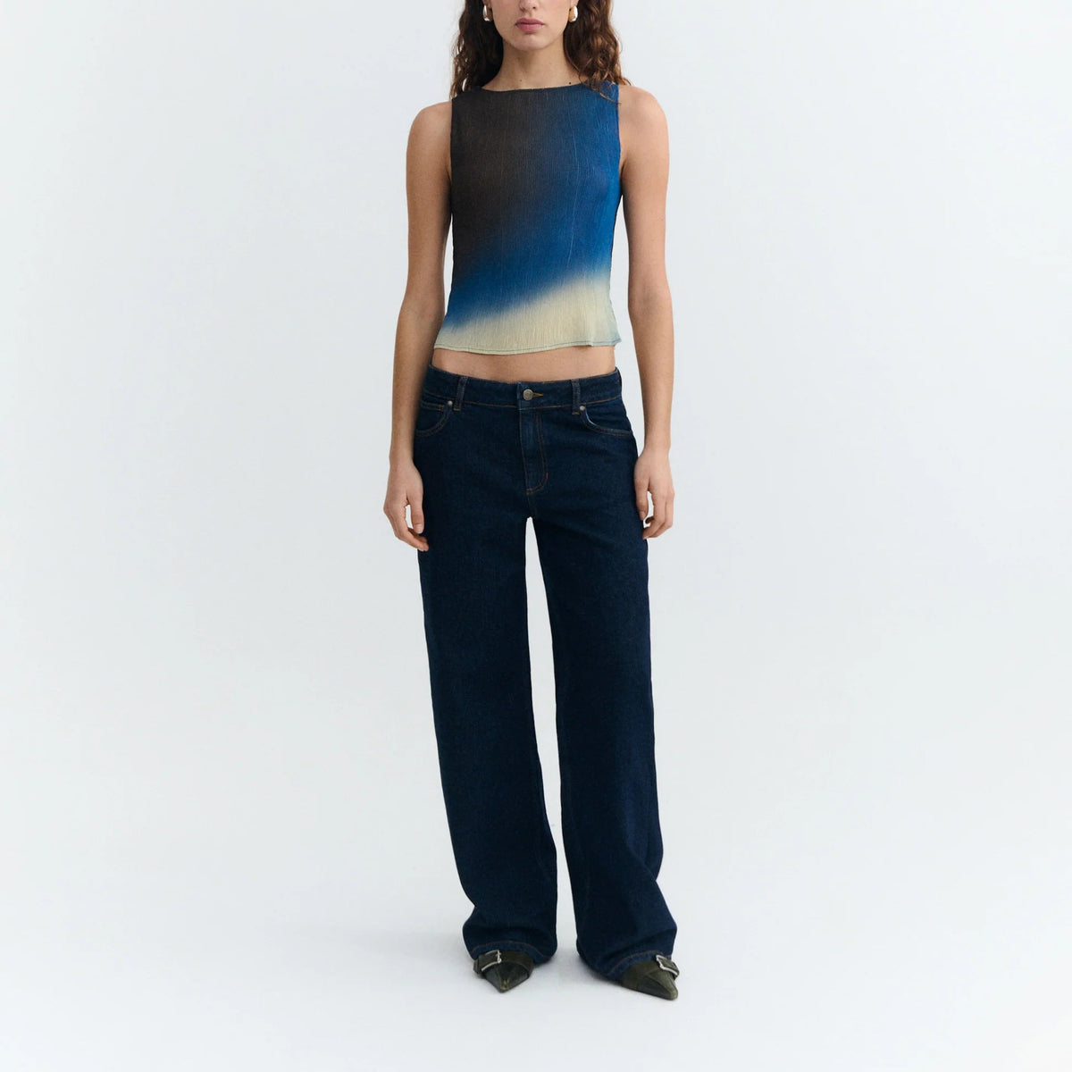 Glass Pleated Dora Top