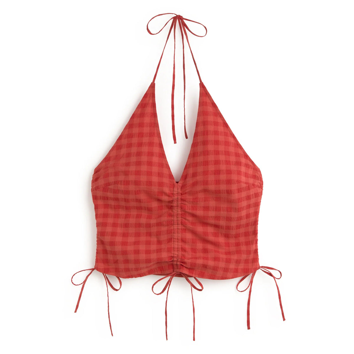 Seersucker Hiba Top in Red