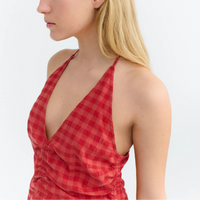Seersucker Hiba Top in Red