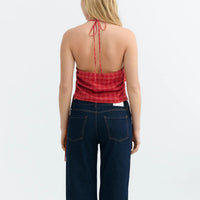 Seersucker Hiba Top in Red