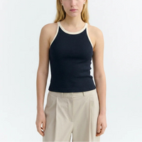Harriet Contrast Top in Navy