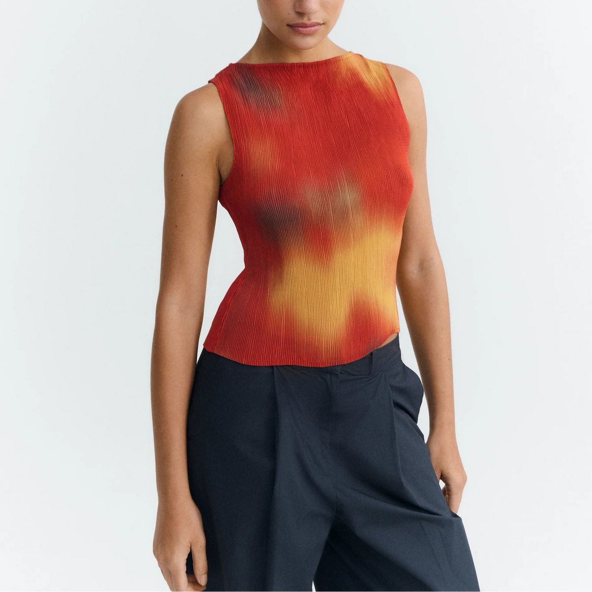 Flowers Pleated Dora Top