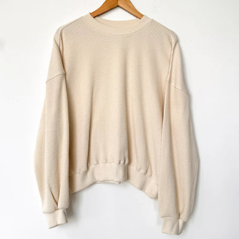 Waffle Core Sweatshirt in Naturel