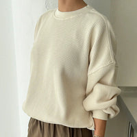 Waffle Core Sweatshirt in Naturel