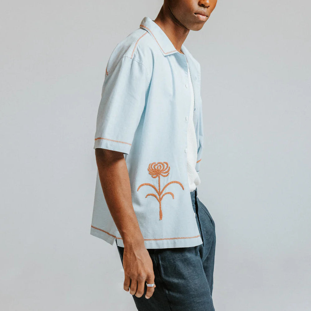 Keats Shirt in Dahlia Embroidery
